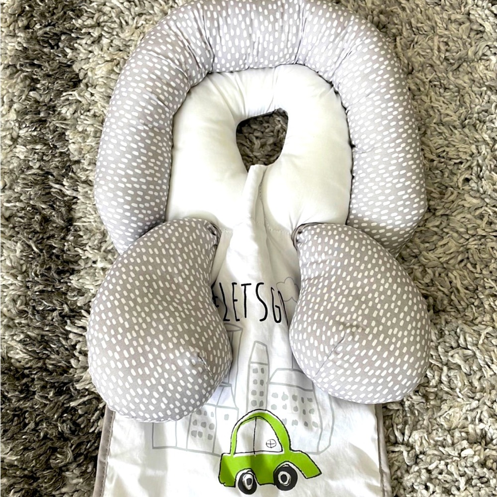 Boppy Car Seat Pillow Infant Head neck rest Cars Gray
